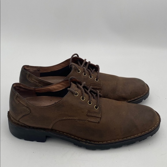 Clarks brown Leather Shoes Oxford mens 12M casual office retro Y2K lace comfort